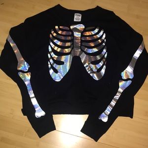 Victoria Secret Metallic Skeleton Long Sleeve Crop